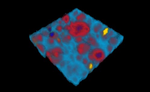 3D Raman map of a pharmaceutical oil-in-water emulsion with TiO2 inclusions 