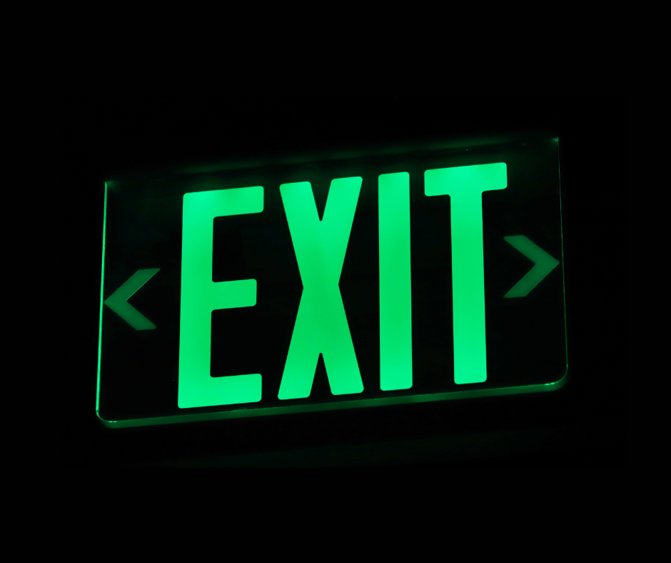 exit sign that exhibits phosphorescence 